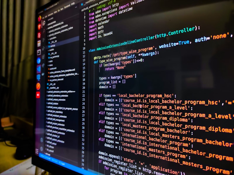 Code and data on dark screen